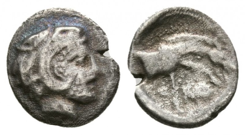THESSALY, Skotussa. Early to mid 4th century BC. AR Hemiobol (0.6g 9.9mm). 
 He...