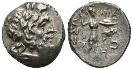 THESSALY, Thessalian League. Late 2nd-mid 1st centuries BC. AR Stater (6.1g 19.7mm). 
 Arnia(s) and Hegesaretos, magistrates. Head of Zeus right, wea...