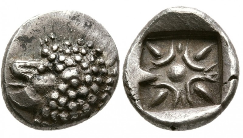 Ionia, Miletos.Circa Late 6th-early 5th century BC. AR Obol (1.05 g. 10.68 mm)
...