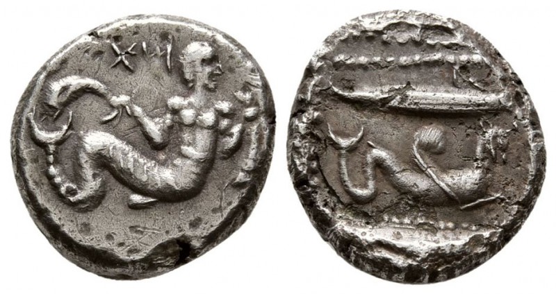 Phoenicia, Arados,Circa 410-400 BC. AR Tetrobol (3.6 g,13.7 mm)
 Uncertain king...