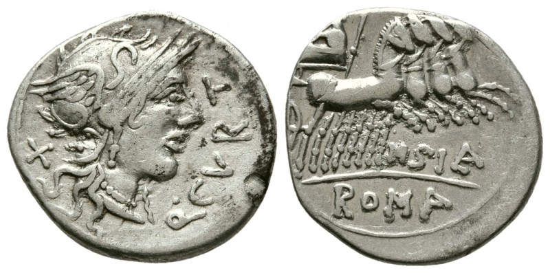 Q. Curtius and M. Sergius Silus, Rome, Circa 116-115 BC. AR Denarius (3.9 g. 19....