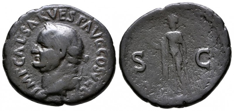 VESPASIAN. 69-79 AD. Æ As (9.20 g 26.16 MM). 
 Rome mint. Struck 74 AD. Laureat...