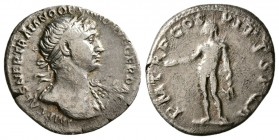 Trajan.98-117 AD. AR Denarius, (3 g, 17.70 mm) 
 Rome, 116 AD.
 IMP CAES NER TRAIAN OPTIM AVG GER DAC PARTHICO Bust laureate, draped right, seen fro...