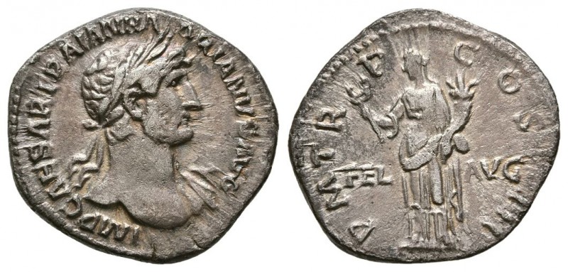 Hadrian, AD.117-138. AR Denarius, (2.80 g, 18.50 mm)
 Rome mint, AD. 118.
 IMP...