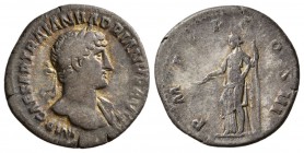 Hadrian, AD.117-138. AR Denarius, (2.60 g, 18.45 mm)
 IMP CAESAR TRAIAN HADRIANVS AVG - Laureate bust right, draped only left shoulder./
 P M TR P C...