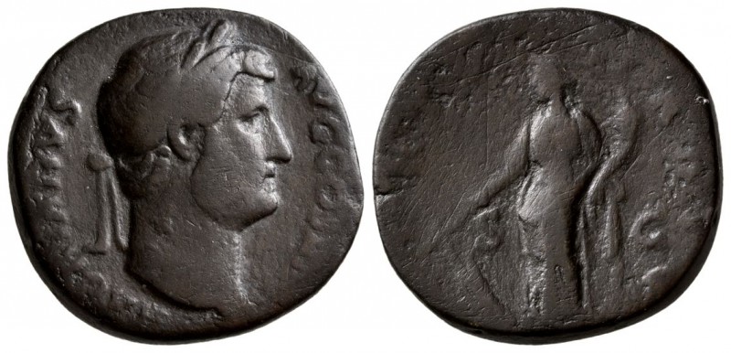 Hadrian, AD.117-138. Æ AS, (11.70 g, 23.52 mm)
 Laureated head right/
 FORTVNA...