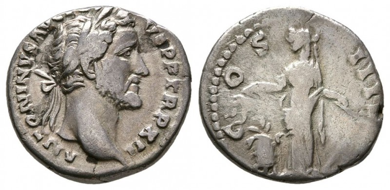 Antoninus Pius, AD. 138-161. AR Denarius (3.20 g, 17.10 mm) Rome, AD. 148-149. ...