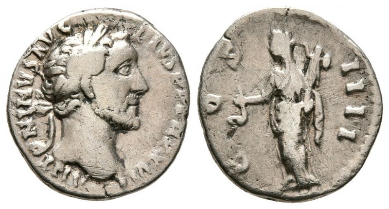Antoninus Pius, AD. 138-161. AR Denarius (3.20 g, 17.88 mm)
 Rome AD. 151-152. ...