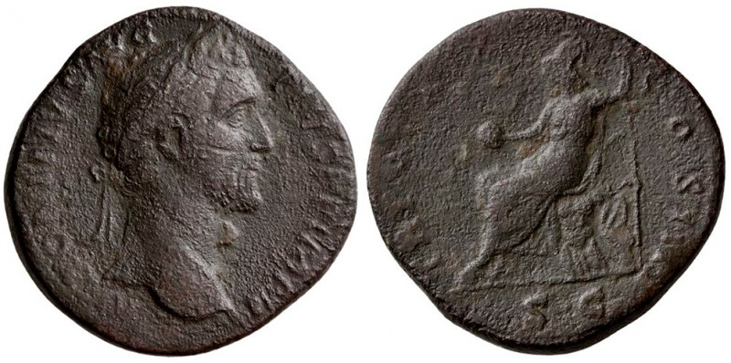 Antoninus Pius, AD. 153-154. Æ Sestertius (20.70 g, 31.60 mm)
 ANTONINVS AVG PI...