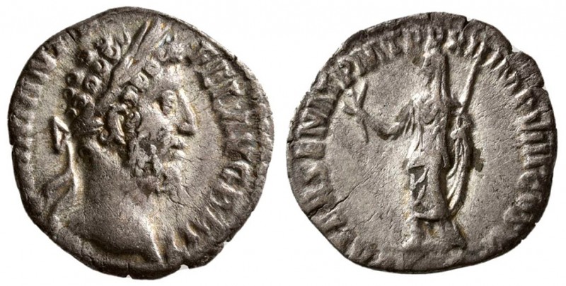 Commodus, AD. 177-192. AR Denarius. (2.30 g, 16.62 mm)
 Rome.
 COMM ANT P FEL ...