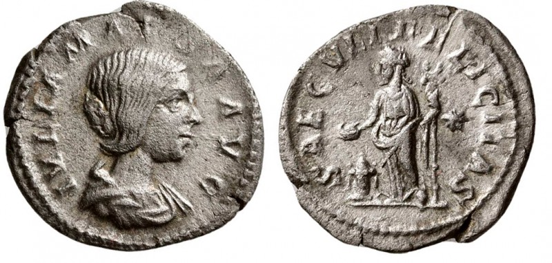 Julia Maesa (grandmother of Elagabalus). AD 218-222. AR Denarius. (2.50 g, 18.60...