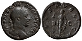 Severus Alexandr. AD 222-235. AE AS. (14.90 g, 29.10 mm)
 Struck 231-235 AD. 
 Laureate head right, drapery on far shoulder / 
 Spes walking left, ...