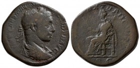 Severus Alexandr. AD 222-235. AE Sestertius. (21.20 g, 29.50 mm)
 IMP CAES M AVR SEV ALEXANDER AVG, laureate, draped, cuirassed bust right./
 SECVRI...