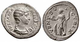Julia Mamaea. AD. 222-235. AR Denarius (3 g, 19.03 mm). 
 Rome, under Severus Alexander, A.D. 231. 
 IVLIA MA-MAEA AVG, diademed and draped bust of ...