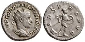 Gordian III. AD 238-244. AR Antoninianus, (4.65 g, 21.41 mm)
 Rome.
 IMP GORDIANVS PIVS FEL AVG, radiate, draped and cuirassed bust r.,/
 MARS PROP...