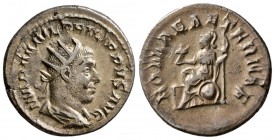 Philip I. AD 244-249. AR Antonianus.(3.90 g, 21.56 mm)
 IMP PHILIPPVS AVG - Radiate bust right, draped and cuirassed./
 ROMAE AETERNAE - Roma sittin...
