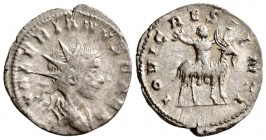 Valerian II caesar, 253 – 254. AR Antoninianus. (3 g. 21.89 mm)
 Colonia 257,
 VALERIANVS CAES Radiate and draped bust r. Rev. 
 IOVI CRESCENTI Inf...