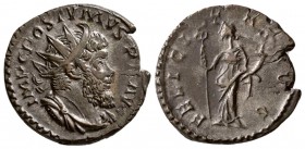 Postumus. AD 260-268. AE Antoninianus.( 3.90 g, 20.20 mm)
 Struck 259/265 AD. 
 IMP C POSTVM P F AVG, radiate, draped and cuirassed bust right / 
 ...