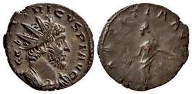 Tetricus I. AD 271-274. AE Antoninianus.( 2 g, 17.81 mm)
 Colonia Agrippinensis (Cologne) mint. 5th emission, early-mid AD 272. 
 Radiate and cuiras...