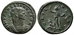 Aurelian. AD 270-275. AE Antoninianus.(4.4 g, 22 mm)
 Serdica, early 274. 
 IMP AVRELIANVS AVG Radiate and cuirassed bust of Aurelian to right./
 O...