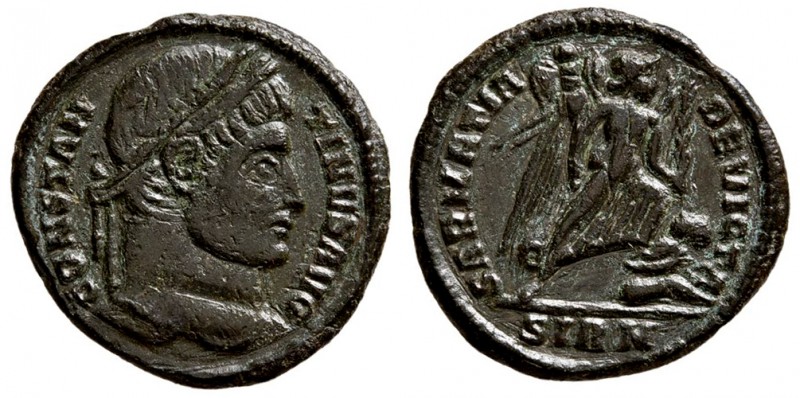 LICINIUS I. AD 317-324. AE Nummus. (2.65 g, 20.13 mm)
 Laureate head / 
 Jupit...