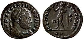 Licinius I. AD 308-324. AE Nummus (2.40 g, 19 mm)
 Rome AD 314.
 IMP LICINIVS P F AVG, laureate, draped and cuirassed bust of Licinius I right / 
 ...