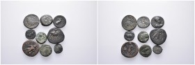 Lot of 9 Æ Greek coins. Lot sold as seen - no returns.