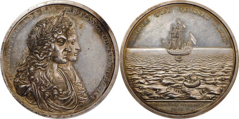 "1687" (1971) Recovery of Treasure, St. Domingo Medal. Restrike. Betts-67, Eimer...