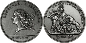 "1781" Libertas Americana Medal. Modern Paris Mint Dies. Silver. Mint State.
47 mm. 59.01 grams.