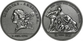 "1781" Libertas Americana Medal. Modern Paris Mint Dies. Silver. Mint State.
47 mm. 58.25 grams.