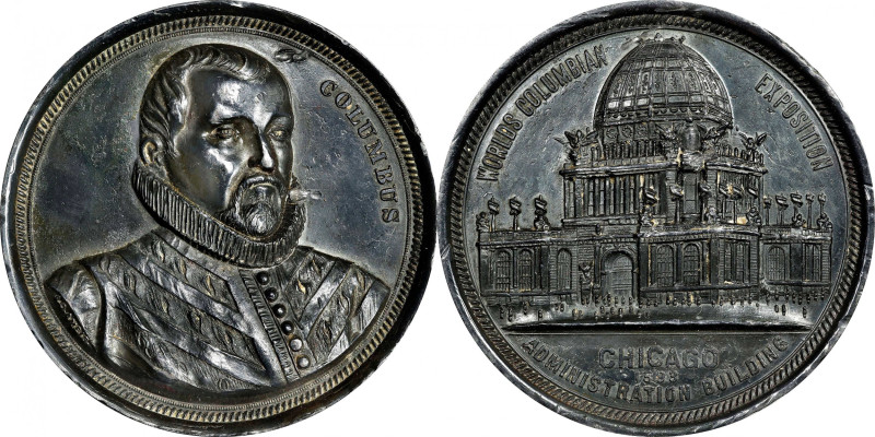 1893 World's Columbian Exposition. Administration Building Medal. Eglit-135. Typ...