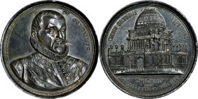 1893 World's Columbian Exposition. Administration Building Medal. Eglit-135. Type Metal. About Uncirculated, Digs, Edge Nicks.
69 mm.