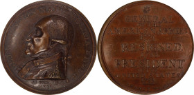 "1790" (ca. 1858) Manly Medal. Second Obverse. Musante GW-11, Baker-62B. Copper. MS-62 BN (NGC).
49 mm.