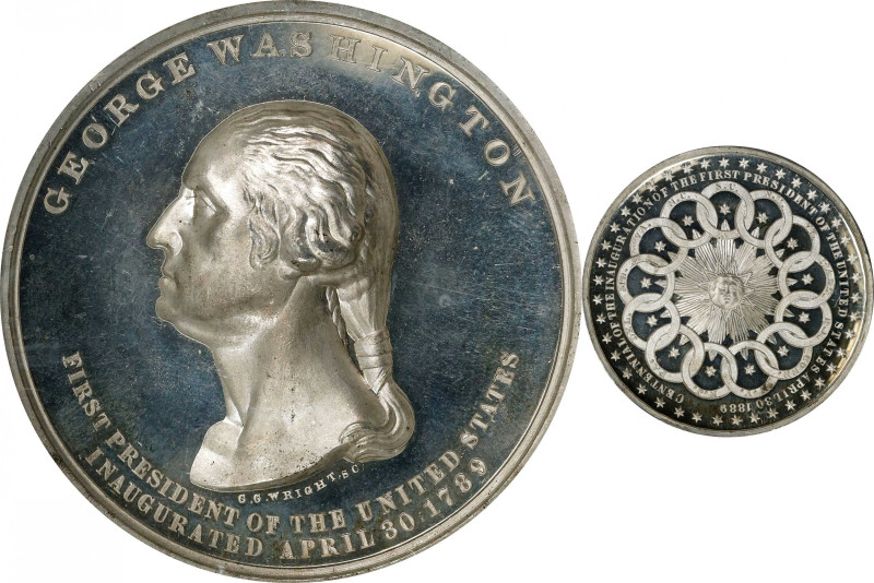 1889 Thirteen Links Inauguration Centennial Medal. Musante GW-187, Douglas-52A. ...