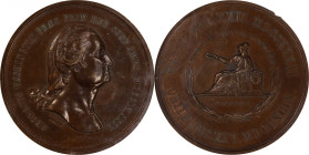 1860 Fideli Certa Merces Medal. By Robert Lovett, Jr. Musante GW-354, Baker-135A. Bronze. MS-63 BN (NGC).
53 mm.