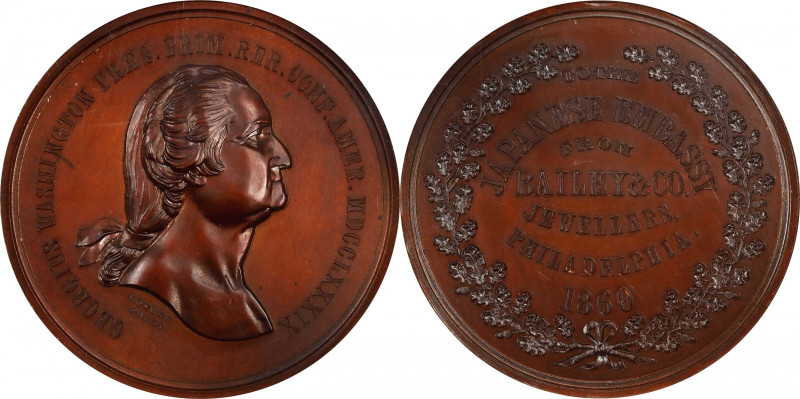 1860 Japanese Embassy Medal. By Robert Lovett, Jr. Musante GW-355, Baker-368A. B...