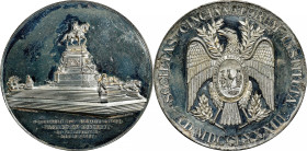1897 Washington Monument at Philadelphia Medal. Baker S-324A. White Metal. Mint State, Bent.
76 mm.