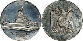 1897 Washington Monument at Philadelphia Medal. Baker S-324A. White Metal. Mint State, Bent, Mount Removed.
76 mm.