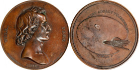 1843 Will Page Medal. By Charles Cushing Wright. Julian PE-24. Bronze. About Uncirculated, Attempted Puncture.
48 mm.