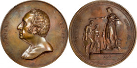 1848 Art Union Gilbert Stuart Medal. By Charles Cushing Wright. Julian PE-33. Bronze. About Uncirculated, Cleaned, Scratches.
64 mm.
