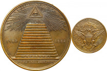 "1882" Great Seal Centennial Medal. Restrike. By Charles E. Barber. Julian CM-20, Failor-Hayden 636. Bronze. About Uncirculated.
62.5 mm.