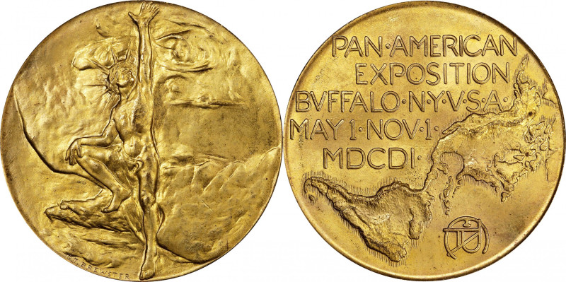 1901 Pan-American Exposition. Official Medal. HK-289. Rarity-3. Brass. Mint Stat...