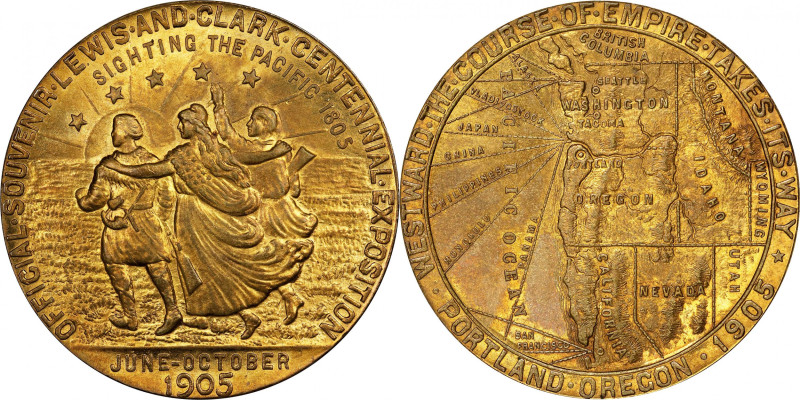 1905 Lewis and Clark Centennial Exposition. Official Medal. HK-326. Rarity-5. Go...