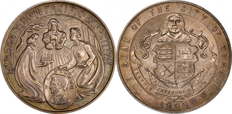 1909 Alaska-Yukon-Pacific Exposition. Official Medal. HK-353. Rarity-5. Silver. ...