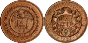 1909 Alaska-Yukon-Pacific Exposition. Utah Dollar. HK-359, SH 16-8 CU. Rarity-5. Copper. Mint State.
38 mm.
Lyman H. Low envelope and Harlan J. Berk...