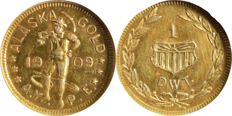 1909 Alaska-Yukon-Pacific Exposition. Gold Dollar. Hart's "Coins of the Golden W...