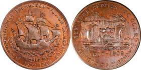 1909 Hudson-Fulton Celebration. Hudson-Fulton (Combined) Dollar. HK-383. Rarity-5. Bronze. Large Letters Obverse and Reverse. Mint State.
35 mm.
Col...