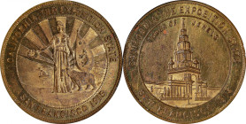 1915 Panama-Pacific International Exposition. Exposition State Dollar. HK-415a, SH 18-6 GP. Rarity-6. Gilt Brass. MS-62 PL (NGC).
35 mm.