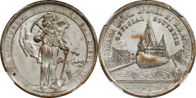 1915 Panama-California Exposition. Official Medal. HK-426a, SH 19-1 SP. Rarity-6. Silver-Plated Bronze. AU-55 (NGC).
34 mm. Unlisted in this metallic...