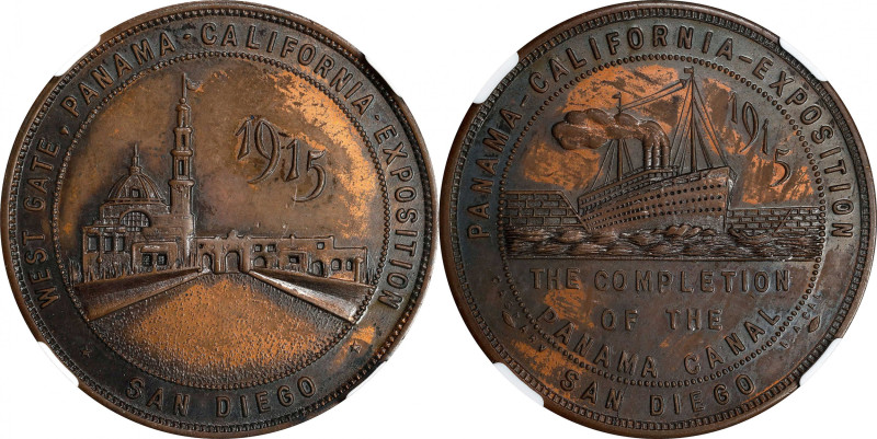 1915 Panama-California Exposition. West Gate - Canal Completion Dollar. HK-432, ...